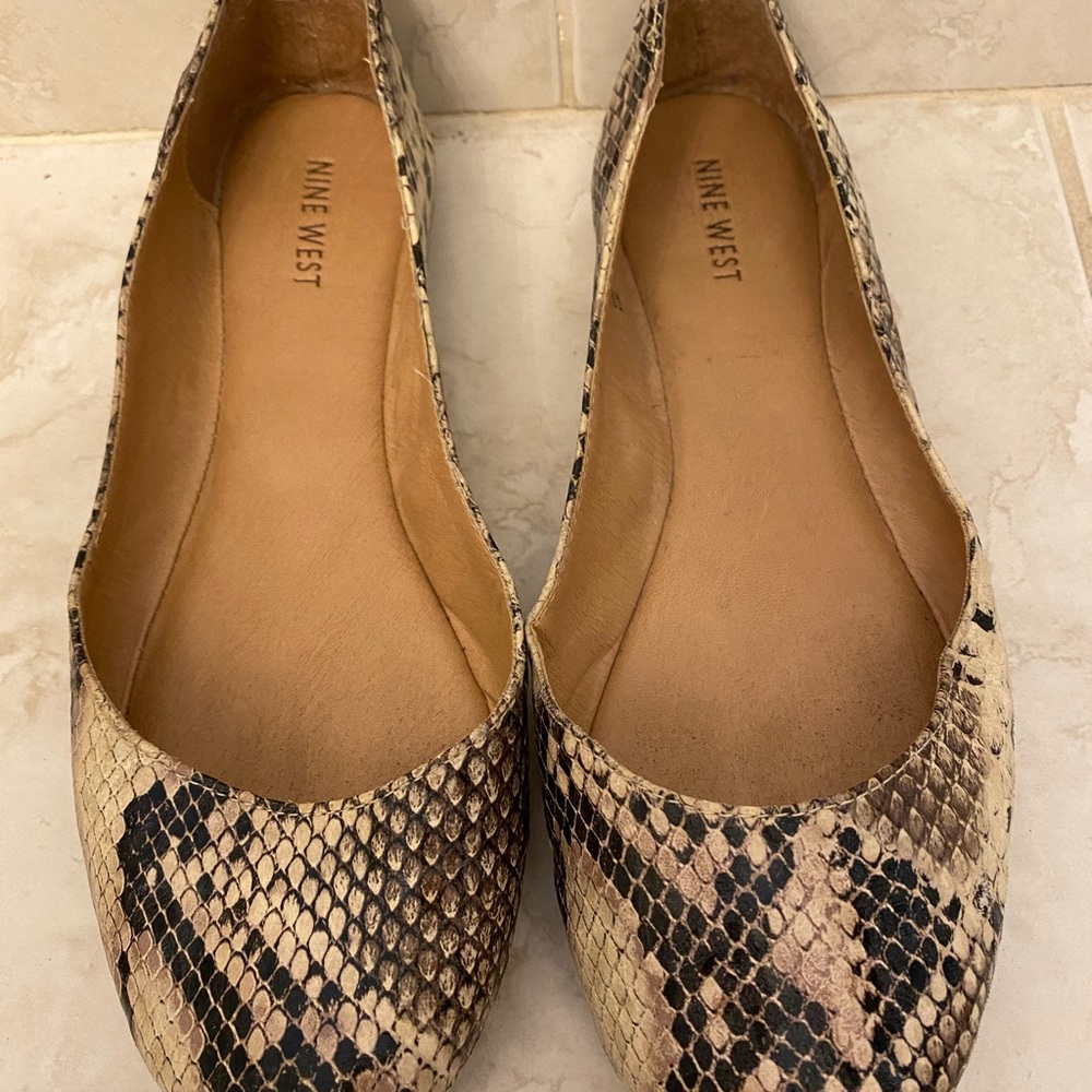 Nine West snakeskin ballet flats